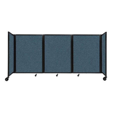 Versare Room Divider 360 Folding Portable Partition 8'6" x 4' Caribbean Fabric 1148938